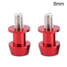 (Red, 6mm) Protections de bras oscillant pour motos Honda, Kawasaki, Suzuki, Yamaha, BMW et Ducati, en alliage d'aluminium (1 paire).