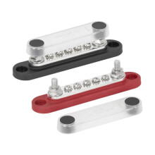 (2 Pieces) Elektrische aansluitklemmen/busbar 150A 48V met transparante afdekking en M4/M6-aansluitingen