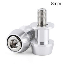 (Silver, 8mm) Protections de bras oscillant pour motos Honda, Kawasaki, Suzuki, Yamaha, BMW et Ducati, en alliage d'aluminium (1 paire).