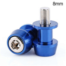 (Blue, 8mm) Protections de bras oscillant pour motos Honda, Kawasaki, Suzuki, Yamaha, BMW et Ducati, en alliage d'aluminium (1 paire).