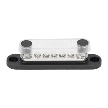 (1 Piece Black) Elektrische aansluitklemmen/busbar 150A 48V met transparante afdekking en M4/M6-aansluitingen