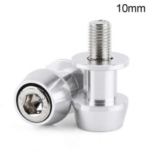 (Silver, 10mm) Protections de bras oscillant pour motos Honda, Kawasaki, Suzuki, Yamaha, BMW et Ducati, en alliage d'aluminium (1 paire).