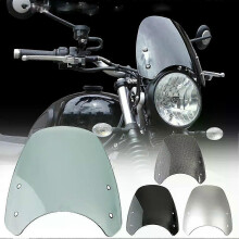 (Black) Motorfietswindscherm compatibel met Triumph Bonneville Scrambler 1200 XE XC BE 2019-2022, gemaakt van kunststof met stalen bevestiging.