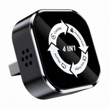 (Black White Label) 4-in-1 Wireless CarPlay & Android Auto Adapter Compatible with Universal Cars - Plug & Play Screen Mirroring Hub