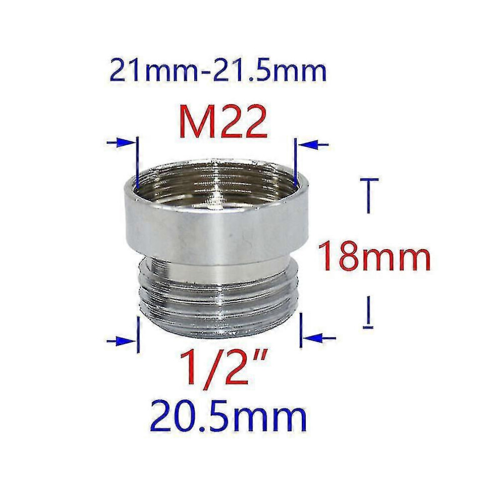 (1I2 M22) Brass Thread Connector 1/2" To M14 M20 M22 M24 For Garden Household Faucets 6933168023786