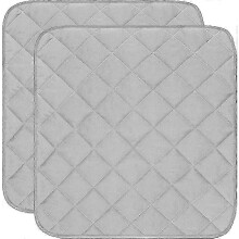(Grey) Incontinence Chair Pad, Washable 300 Times, Waterproof and Non-Slip, 22x21 Inch, 2-Pack for Chair and Sofa