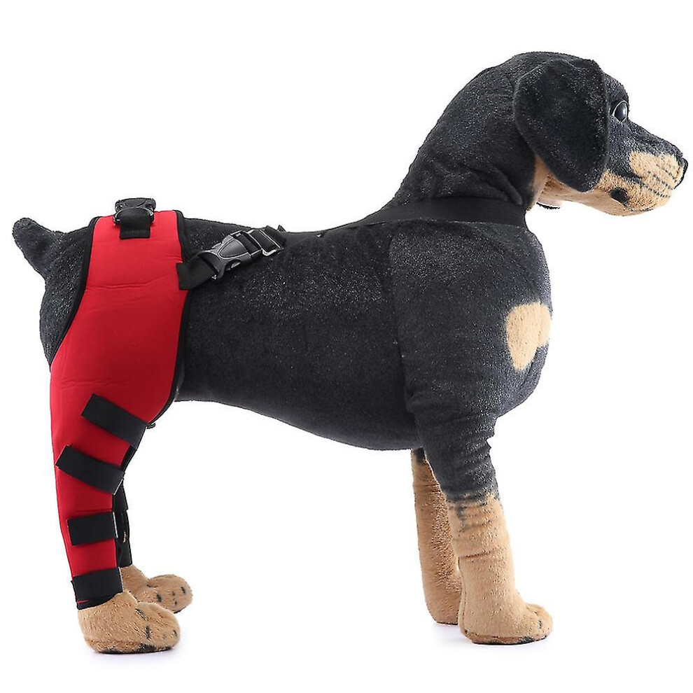 (Black, L(for 22.5-32.5kg)) Dog Knee Support Brace for Joint Injury Rehabilitation and Hind Leg Protection