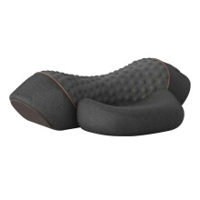 (Gray, Ordinary No massage) Cervical Massage Pillow with Heating and Traction, Electric Kneading for Neck and Shoulder Pain Relief, Ergonomic Design