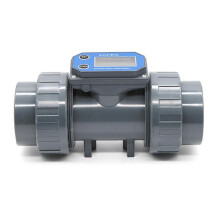 (DN32) Flussometro digitale in PVC per irrigazione e purificazione dell'acqua con metanolo, display LCD, precisione 5%.
