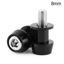 (Black, 8mm) Patins de bras oscillant de moto en alliage d'aluminium, 1 paire, compatible avec Honda Kawasaki Suzuki Yamaha Ducati BMW