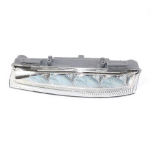 (Running light left) Faro antiniebla LED DRL izquierdo compatible con Mercedes Clase C W204 2011-2013, embellecedor cromado, carcasa de ABS.