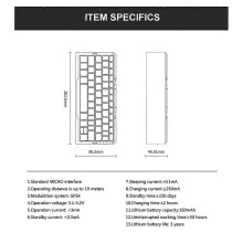 (White) Mini Bluetooth opvouwbaar toetsenbord, oplaadbare aluminium behuizing, draagbaar opvouwbaar reistoetsenbord voor telefoons, tablets en laptops