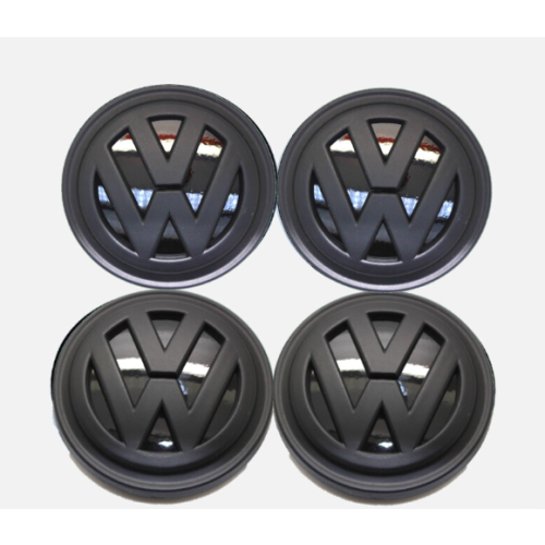 MODIFIX-CO-UK VW Matte Black Alloy Wheel Centre Hub Caps 4pcs VW Golf MK7 Passat Tiguan 66mm