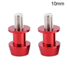 (Red, 10mm) Protections de bras oscillant pour motos Honda, Kawasaki, Suzuki, Yamaha, BMW et Ducati, en alliage d'aluminium (1 paire).