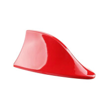 (Red) Universal Shark Fin Car Roof Antenna, ABS Material, Punch Free, Vehicle Decoration Aerial compatible with all car models 17cm x 7cm x 6.7cm
