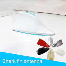 (Blue) Universal Shark Fin Car Roof Antenna, ABS Material, Punch Free, Vehicle Decoration Aerial compatible with all car models 17cm x 7cm x 6.7cm