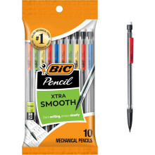 BIC Xtra-Smooth Mechanical Pencils with Erasers, Medium Point (0.7mm), 10-Count Pack, Bulk Mechanical Pencils for School or Office Supplies