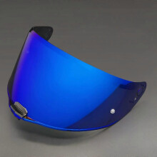 (Deep Revo Blue) Vizier voor motorhelm, compatibel met LS2 FF811 Vector II Citation II integraalhelmen, polycarbonaat lens, zwart zilver
