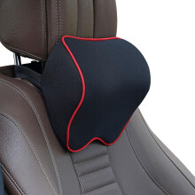 (black red edge) Car Headrest Pillow Memory Foam for Neck Pain Relief and Support in Car Office Home