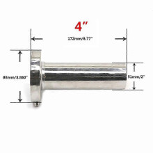 (98mm) Silenciador de escape universal para coche, compatible con 85 mm (3,5"), 98 mm (4") y 110 mm (4,5"), acero inoxidable cromado.