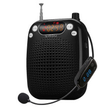 (Black) Shidu S611 10W przenośny wzmacniacz głosu z bezprzewodowym mikrofonem UHF dla nauczycieli i przewodników turystycznych