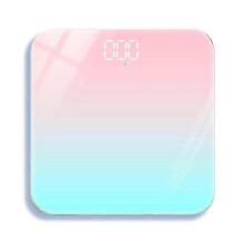 (Pink, Battery) Cyfrowa waga łazienkowa, 180 kg, gradientowe szkło hartowane, inteligentna waga LED, elektroniczna waga stojąca na podłodze