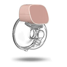 (Pink) Tiralatte elettrico indossabile a mani libere, silenzioso, portatile, ricaricabile USB, 180ml, materiale PP e silicone, colore grigio
