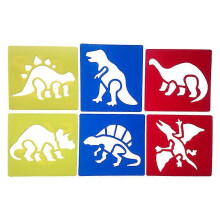 (17) Tierische Zeichen-Schablonen Set, 6 Stück, 21 Motive, wiederverwendbares PET, 15x14cm, für DIY Handwerk, Heim- und Partydekoration, Malprojekte