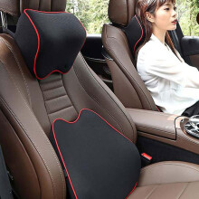 (light brown) Car Headrest Pillow Memory Foam for Neck Pain Relief and Support in Car Office Home