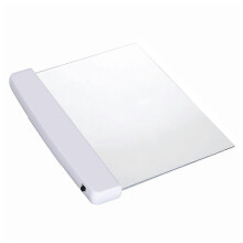 (White) Lampada da lettura a LED, ricaricabile, con pannello piatto trasparente, timer e 3 colori.