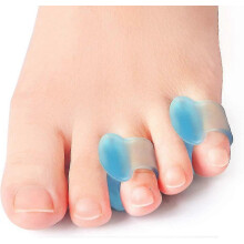 (blue) 10pcs Gel Pinky Toe Separators, SEBS Toe Spacers Straightener, Hammer Toe Corrector for Overlapping Toes, Unisex One Size Toe Bunion Spreaders