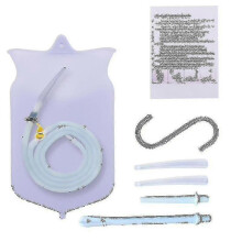 (Transparent 2, 4L) Kit di sacca per clistere in silicone pieghevole, capacità 2L 3L 4L, per igiene e lavaggio ginecologico e anale