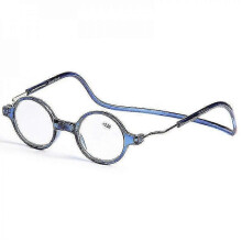 (Blue, -2) Magnetische Lesebrille zum Umhängen für Damen und Herren, Metallharz, verschiedene Farben