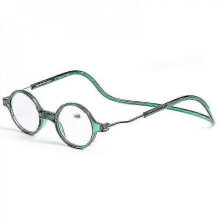 (Green, -2) Magnetische Lesebrille für Alterssichtigkeit, zum Umhängen, Gestell aus Metall und Kunstharz