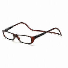 (brown, 2.5) Magnetische Lesebrille mit Nackenband, 8 Farben, verschiedene Stärken erhältlich, PC-Kunststoffrahmen für Damen und Herren
