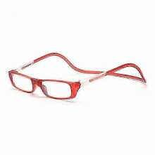 (red, 3.5) Magnetische Lesebrille mit Nackenband, 8 Farben, verschiedene Stärken erhältlich, PC-Kunststoffrahmen für Damen und Herren