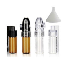 (L) Dispensador de polvo de cristal, 4 unidades, hermético a prueba de fugas, portátil para viajes, con embudo