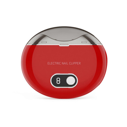 (Red) Automatic Electric Nail Clipper with LCD Display, 3-Speed Adjustable, Type-C Fast Charging, 8H Runtime