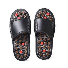 (brown,red, 42-43) Klapki masujące EVA Unisex, aktywujące akupresurę stóp, antypoślizgowe, oddychające, odporne na zużycie, regulowane ```
