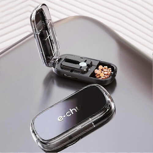 (White, B) Adjustable Pill Cutter for Accurate Pill Alignment with Stainless Steel Blade 2
