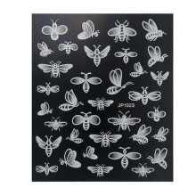 (5) Nagelstickers, papier zelfklevend met vlinder maan bloemenpatroon, voor DIY manicure decoratie thuis en nagelsalon