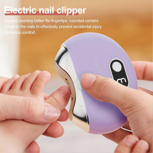 (Red) Automatic Electric Nail Clipper with LCD Display, 3-Speed Adjustable, Type-C Fast Charging, 8H Runtime 1