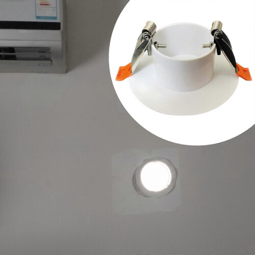(S) Ceiling Cover Plate Decorative Panel for Downlight Hole, Spring Clip Design, PP Material, Wall Mount 1