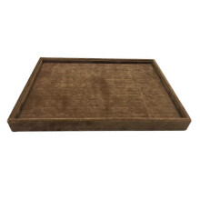 (Coffee color) Plateau de présentation en bois pour bagues avec doublure en flanelle, idéal pour ranger et organiser vos bijoux.
