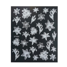 (6) Nagelstickers met vlinder-, maan- en bloemenpatroon voor zelfgemaakte manicure.