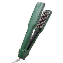 (Green, UK Plug) Žehlička na vlasy pre objem, keramická kulma na vlasy, nadýchaná kulma na vlasy s turmalínovými platňami