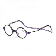 (Purple, -1.5) Magnetische Lesebrille zum Umhängen für Damen und Herren, Metallharz, verschiedene Farben
