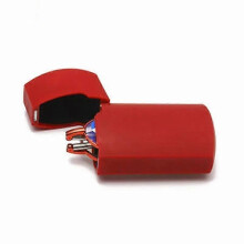 (red, 3.0) DIKELANG Lesebrille für Alterssichtigkeit, Unisex, polarisiert, faltbar, drehbare Bügel, Metallrahmen, inklusive Etui
