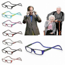 (blue, 1) Magnetische Lesebrille mit Nackenband, 8 Farben, verschiedene Stärken erhältlich, PC-Kunststoffrahmen für Damen und Herren