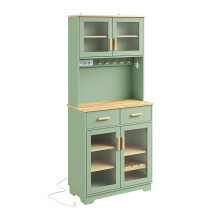 SoBuy Green Cabinet 2 Drawers USB 78x38x180cm